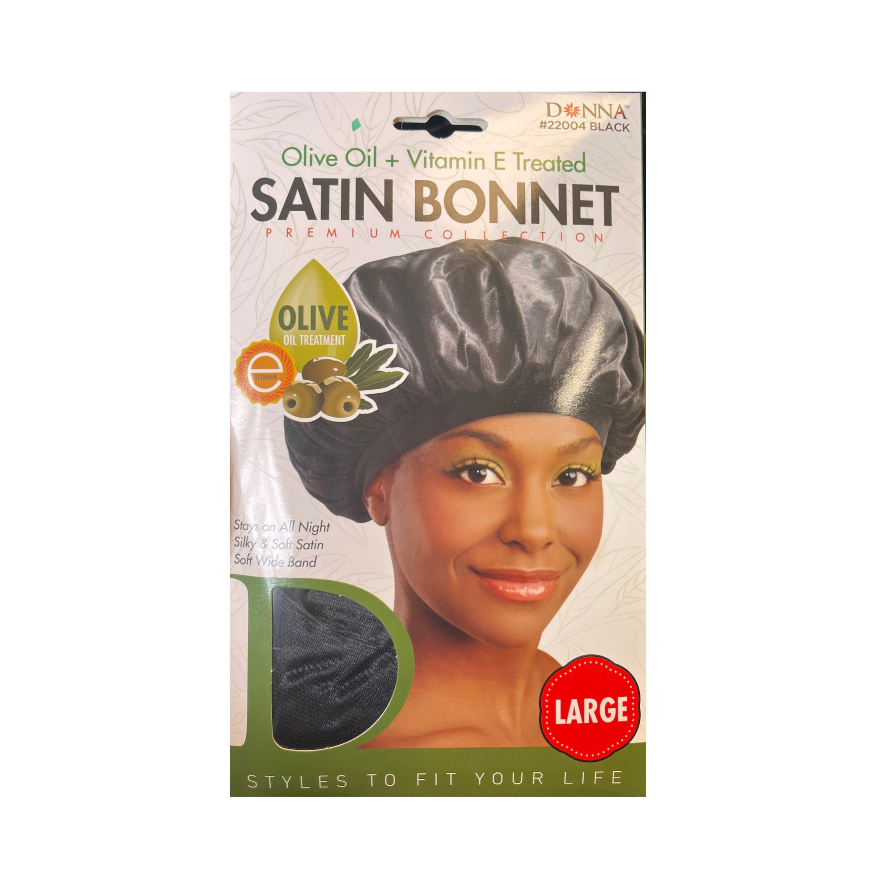 Donna Satin Bonnet Olive Oil Vitamin E Treated 46th Street Hair donna-satin-bonnet-olive-oil-vitamin-e-treated-46th-street-hair